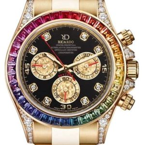 Ricardo Men's Watch With Rainbow Color Design And Stainless Steel Strap